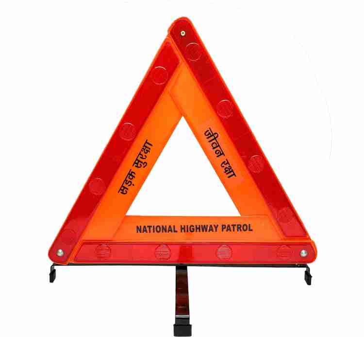 Safies Road Safety Reflective Warning Triangle With Double Stand