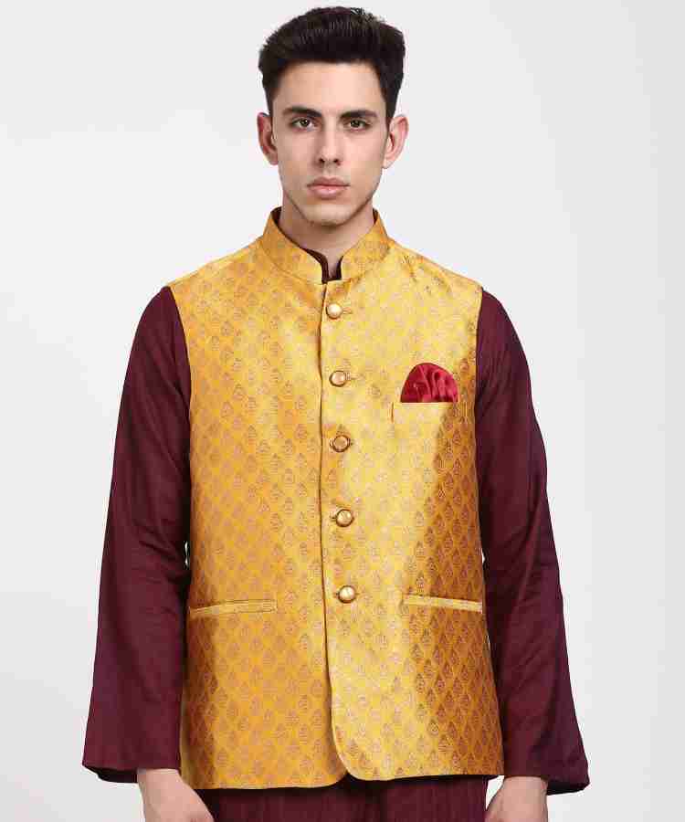 Hangup Sleeveless Woven Design Men Nehru Jacket Buy Hangup Sleeveless Woven Design Men Nehru Jacket Online at Best Prices in India Flipkart