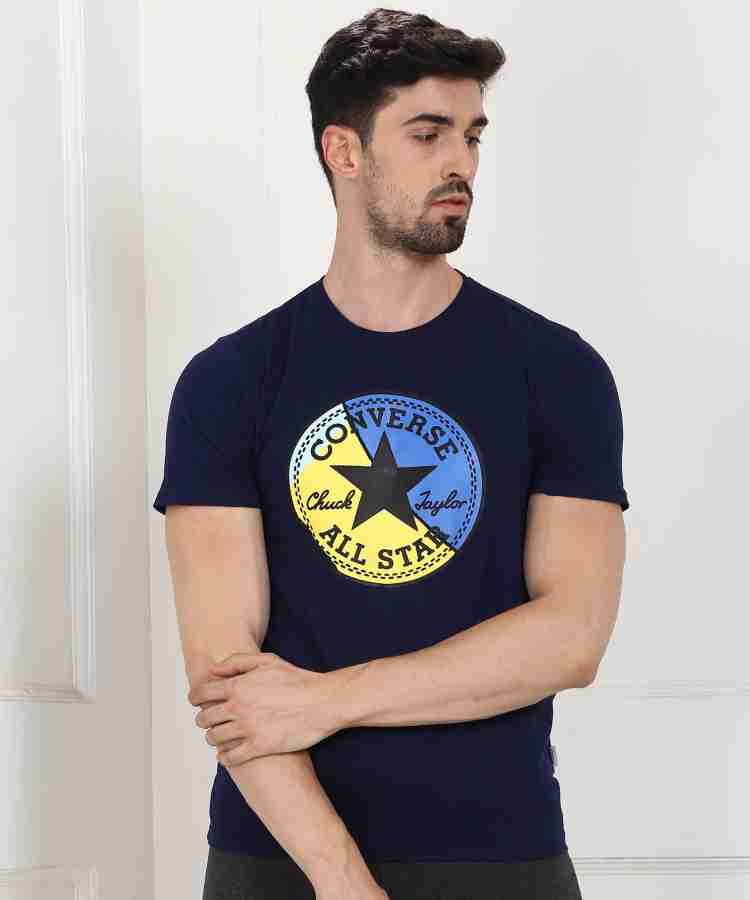 Converse Solid Men Round Neck Blue T Shirt Buy navy Converse Solid Men Round Neck Blue T Shirt Online at Best Prices in India Flipkart