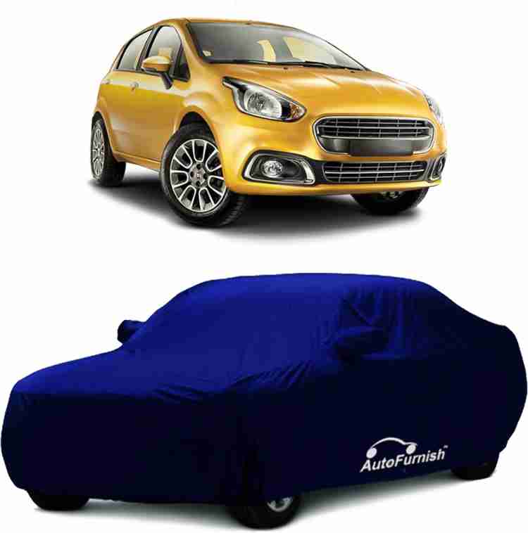 GANPRA Presents Heat Resistant & Semi Waterproof Car Cover Compatible With Fiat  Punto All Models & Variants (Grey & Blue Color With Mirror)
