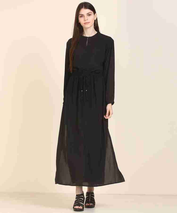 Tokyo talkies women's maxi black dress outlet
