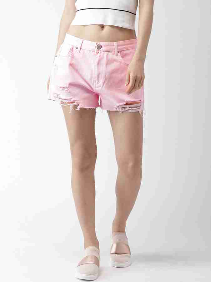 FOREVER 21 Solid Women Pink Denim Shorts Buy FOREVER 21 Solid