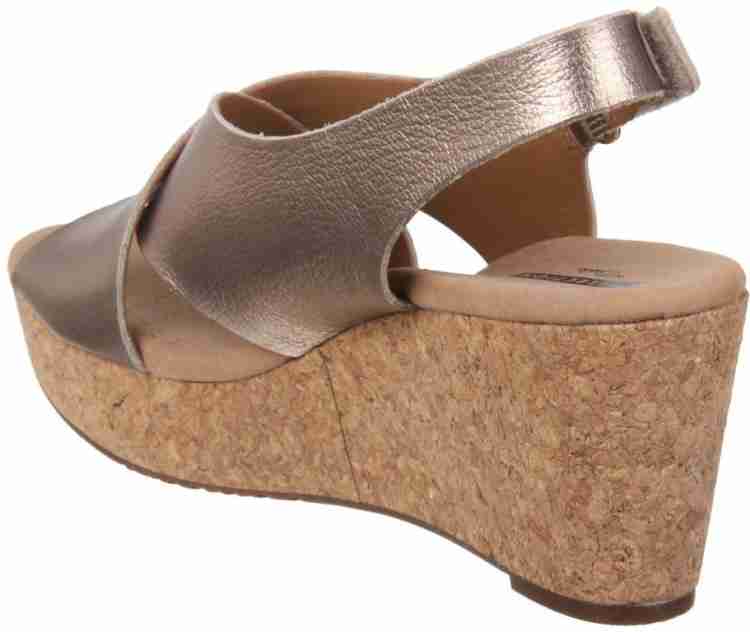 Clarks cheap gold wedges