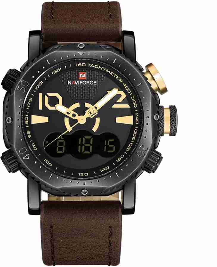 NAVIFORCE Formal Luxury Analog Digital Watch For Men Buy NAVIFORCE Formal Luxury Analog Digital Watch For Men 9094 Brown Black Chronograph Online at Best Prices in India Flipkart