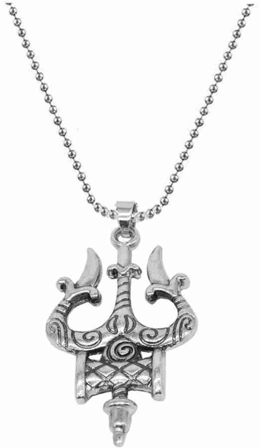 Men Style Religious Jewelry Shiva Trishul Damaru Locket With