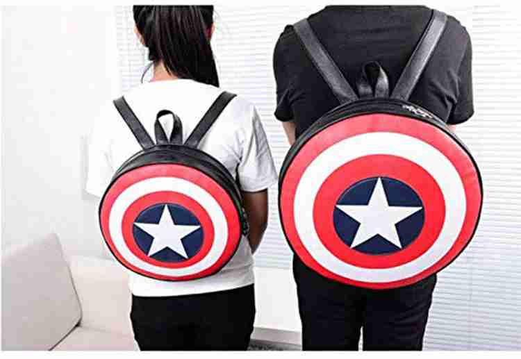 SKERA Captain America Shield Round Polyester School College Backpack 20 L Backpack Red Price in India Flipkart