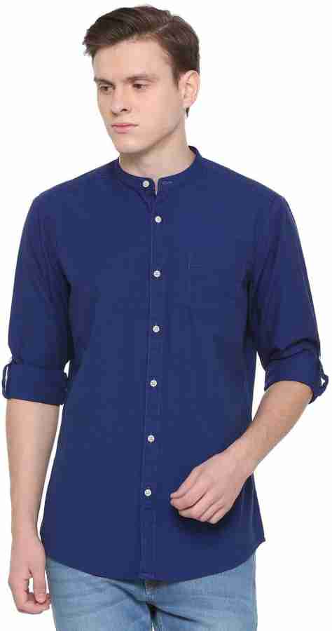 Allen Solly Men Solid Casual Dark Blue Shirt - Buy Allen Solly Men Solid  Casual Dark Blue Shirt Online at Best Prices in India