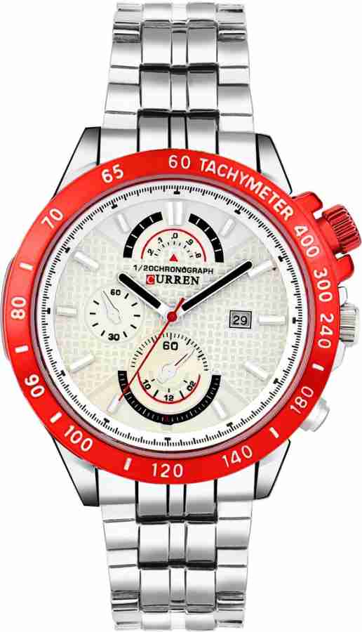 Curren 8148 White RED NEW Analog Watch For Men Buy Curren 8148