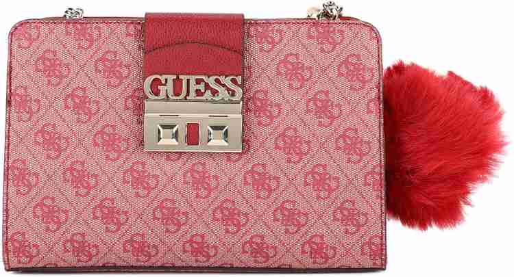 GUESS Maroon Sling Bag LOGO LUXE RED Price in India Flipkart