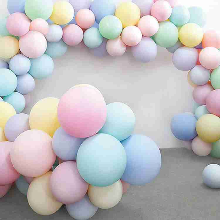 aaradhyacollection Solid Pastel Colored Solid Matte Balloons Birthday Party Decorations Pack of 50 Pcs Balloon