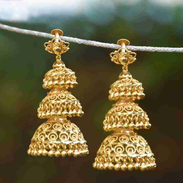 Three step sale jhumka designs