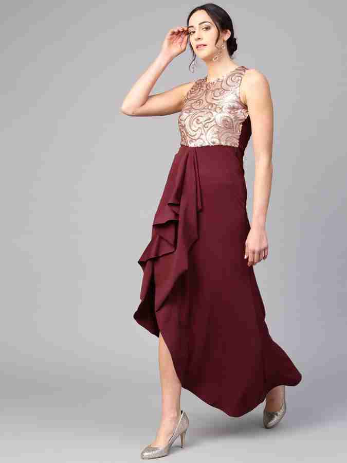 Silver and best sale maroon dress