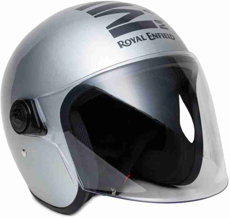 Royal enfield helmet silver colour sale