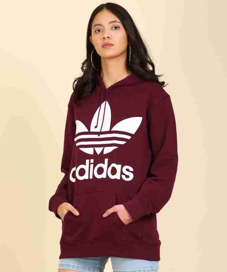 Adidas trefoil sweatshirt top maroon