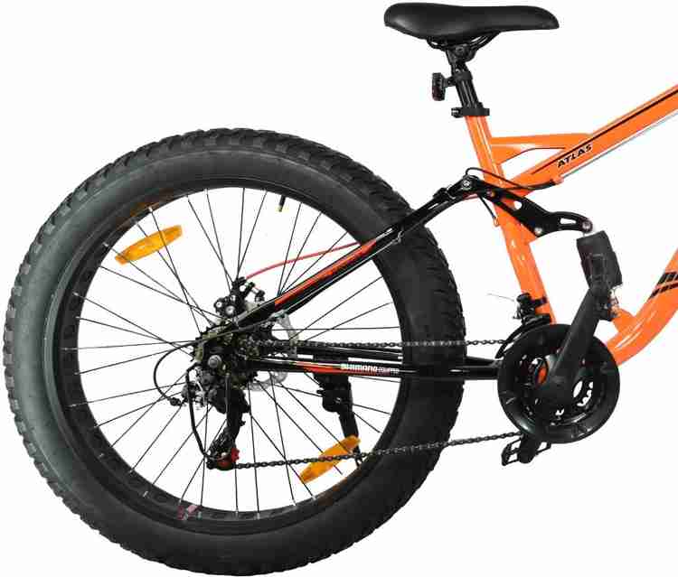 ATLAS Turbine Bike For Adults Orange Black 26 T Fat Tyre Cycle
