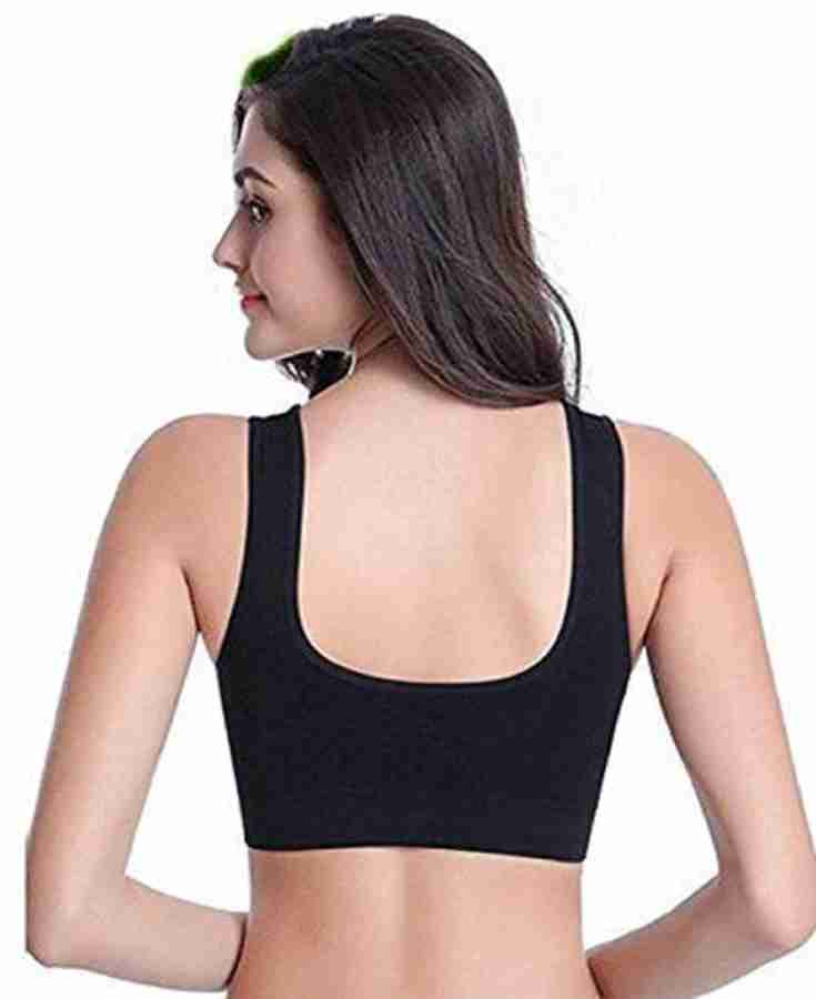 Women's Air Bra Stretchable Non Paded For Ladies Non vires Clips Hock Nylon  Free Size