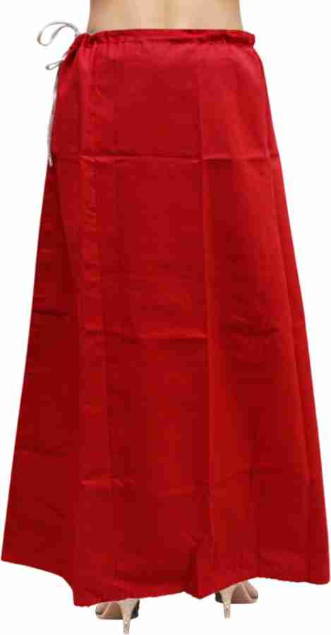Peegli Indian Women's Readymade Saree Petticoat Cotton Plain Solid Red  Underskirt Casual Wear Sari Cotton Blend Petticoat (Free) Cotton Blend  Petticoat Price in India - Buy Peegli Indian Women's Readymade Saree  Petticoat