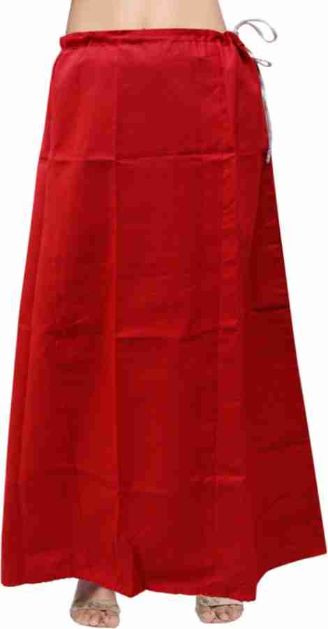 Peegli Indian Women's Readymade Saree Petticoat Cotton Plain Solid Red  Underskirt Casual Wear Sari Cotton Blend Petticoat (Free) Cotton Blend  Petticoat Price in India - Buy Peegli Indian Women's Readymade Saree  Petticoat