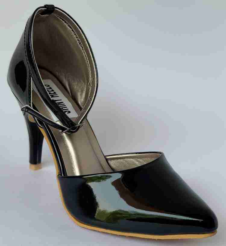 Black 2024 heels shiny