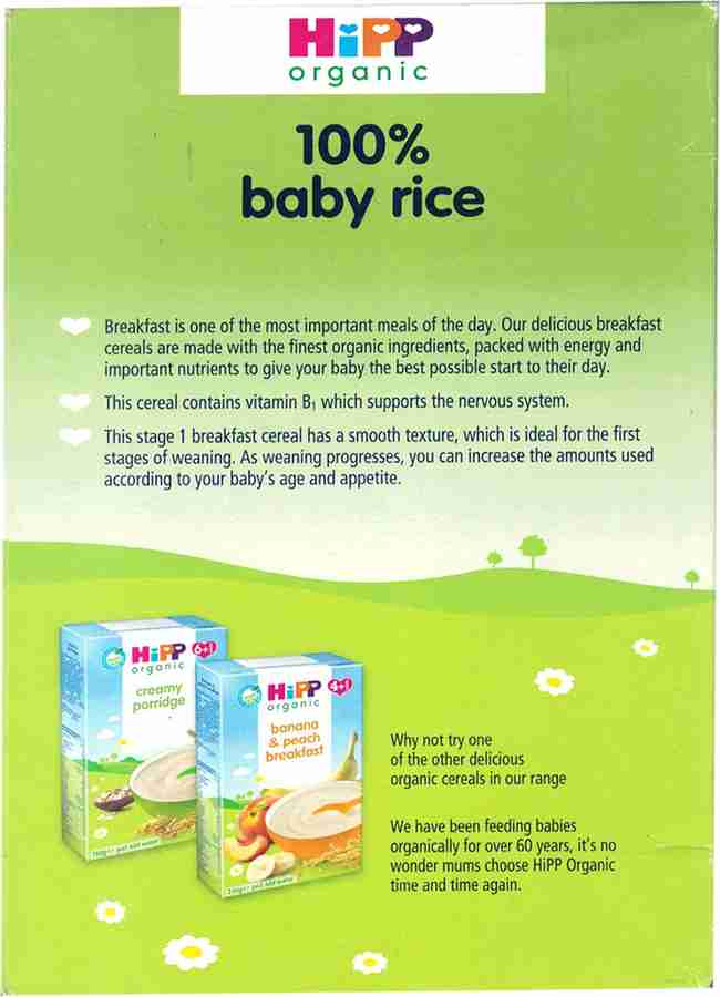 Hipp Organic 100 Baby Rice 160g Cereal Price in India Buy Hipp