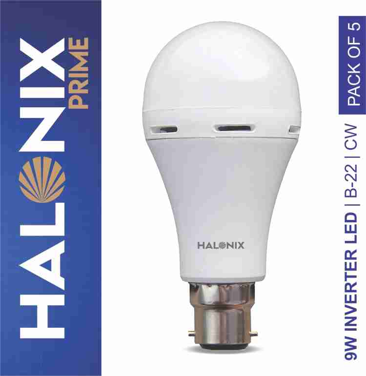 HALONIX LED PRIME INVERTER 9W B22 CW PK5 M 4 hrs Bulb Emergency Light Price in  India - Buy HALONIX LED PRIME INVERTER 9W B22 CW PK5 M 4 hrs Bulb Emergency