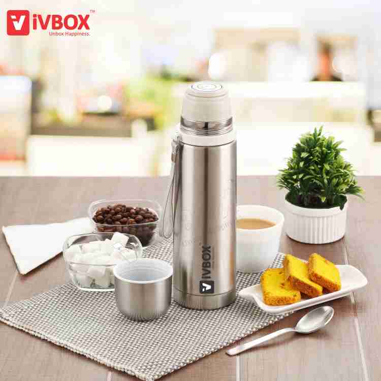 Thermos flask store push button top