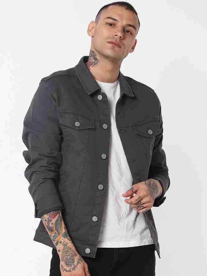 JACK JONES Full Sleeve Solid Men Denim Jacket Buy JACK JONES