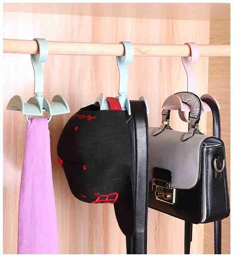 KolorFish Rotating Handbag Hanger Rack Closet Storage Organizer Hooks for Ladies Bag Belt Tie Scarf Green 2 Pack Regular Organizer Price in India Buy KolorFish Rotating Handbag Hanger Rack Closet