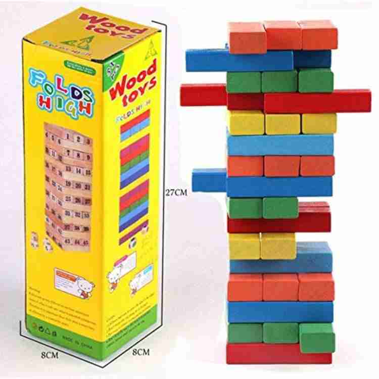 Play King Wood Toys Fold High Colorful 48 pcs Multicolor Wood