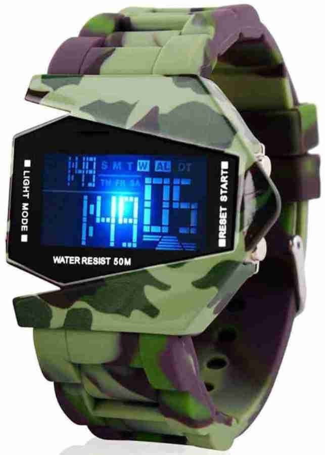 Pappi Haunt Metal Body Military Color LED Aircraft Model with Light And Digital Display Digital Watch For Men Women Buy Pappi Haunt Metal Body Military Color LED Aircraft Model