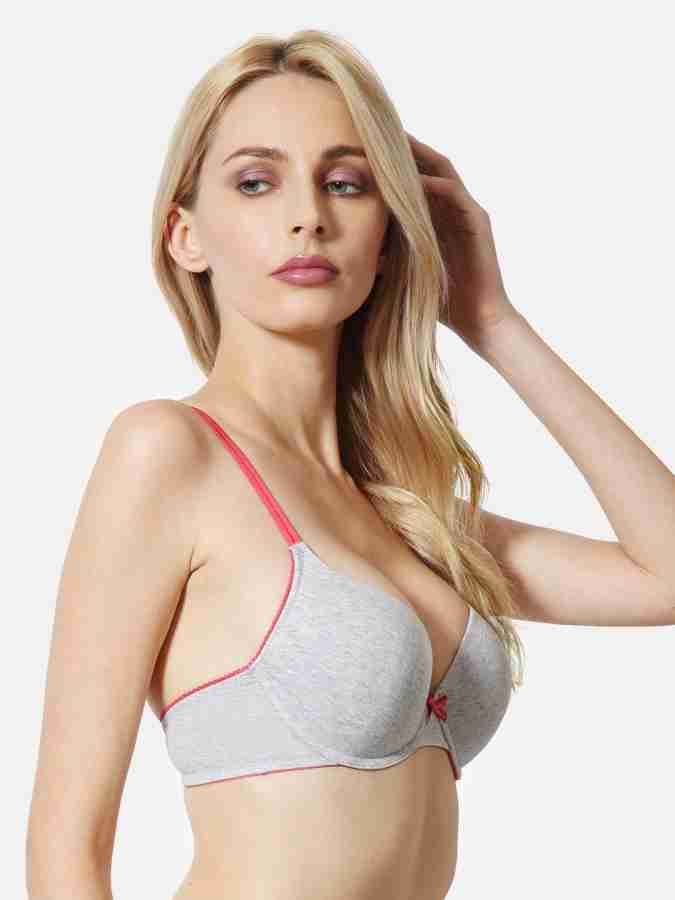 VAN HEUSEN Women Light Grey Melange Solid Antibacterial Padded Push-Up Bra  Women Push-up Heavily Padded Bra