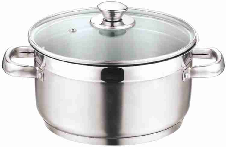 Vinod Cookware Stainless Steel Induction Friendly Two Tone Sauce Pot, 30 cm  Pot 30 cm diameter 10.1 L capacity with Lid