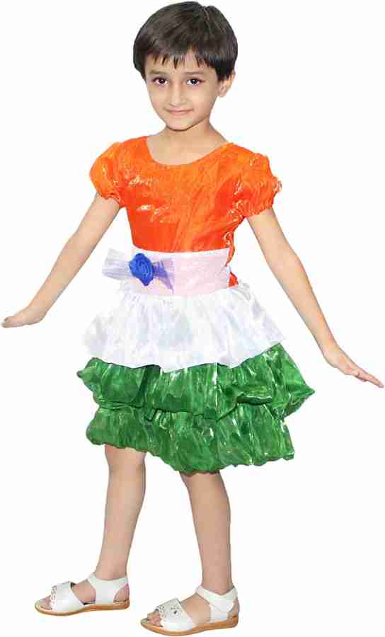 KAKU FANCY DRESSES Tri Color Frock Costume For Independence Day Republic Day Multicolour 5 6 Years For Girls Kids Costume Wear Price in India Buy KAKU FANCY DRESSES Tri Color Frock Costume For