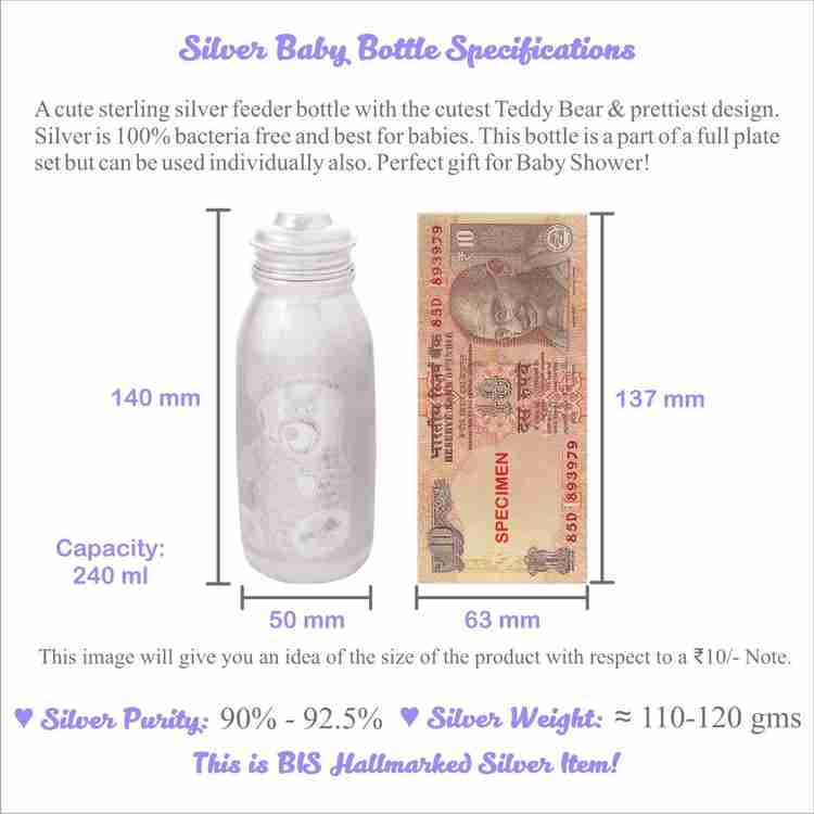 Pure silver sale feeding bottle
