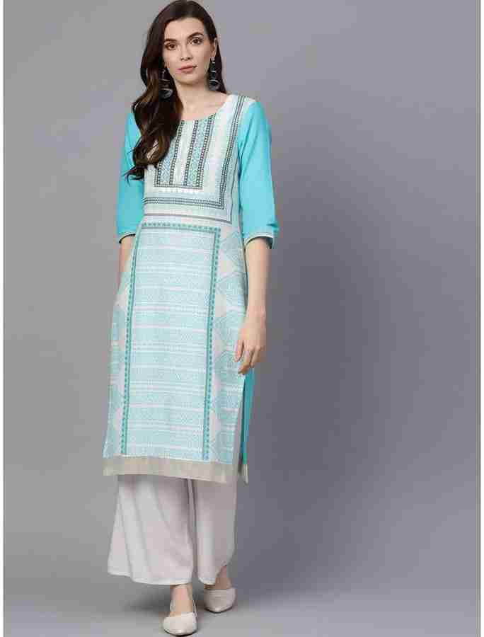 Vismaya Women Printed A line Kurta Buy Vismaya Women Printed A