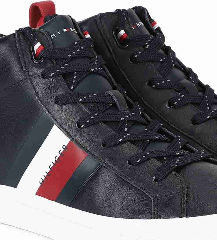 Tommy hilfiger flag on sale detail leather low tops