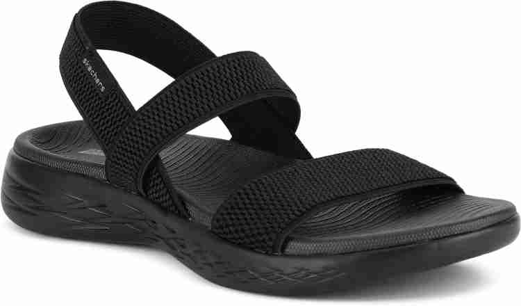 Skechers black sandals outlet ladies