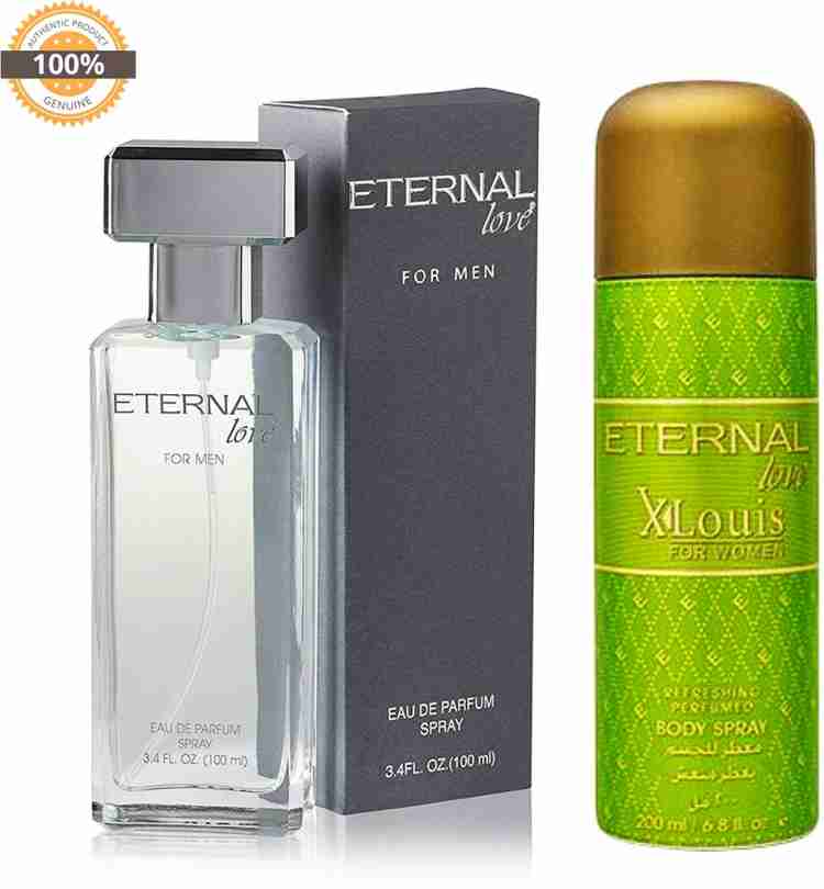 Buy Eternal Love Eau De Parfum Xlouis Men, 100ml + Body Spray Women, 200ml  Perfume - 300 ml Online In India