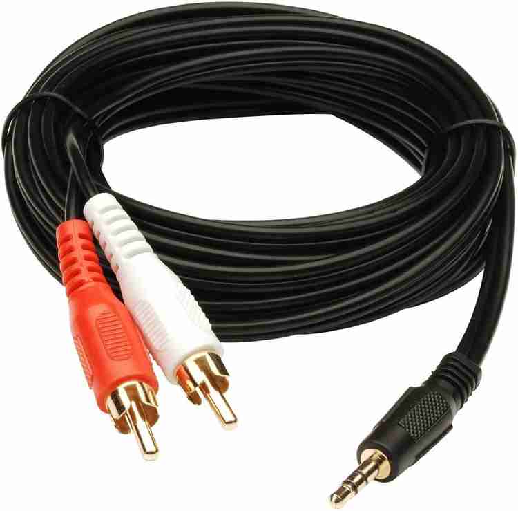 CUDU TV out Cable 3.5 mm Jack Stereo Audio Male to 2 RCA Male Cable AV Audio Video Cable TV Out Cable Speaker Amplifier Connect RCA Audio Video Cable TRS 3 Pole Male Plug to