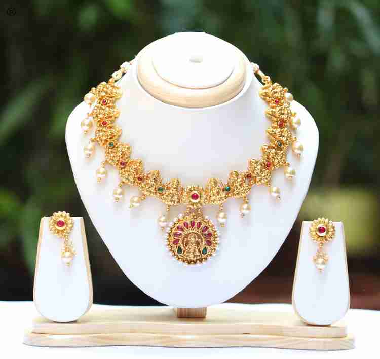 Swarajshop Alloy Gold plated Gold Jewellery Set Price in India Buy Swarajshop Alloy Gold plated Gold Jewellery Set Online at Best Prices in India Flipkart
