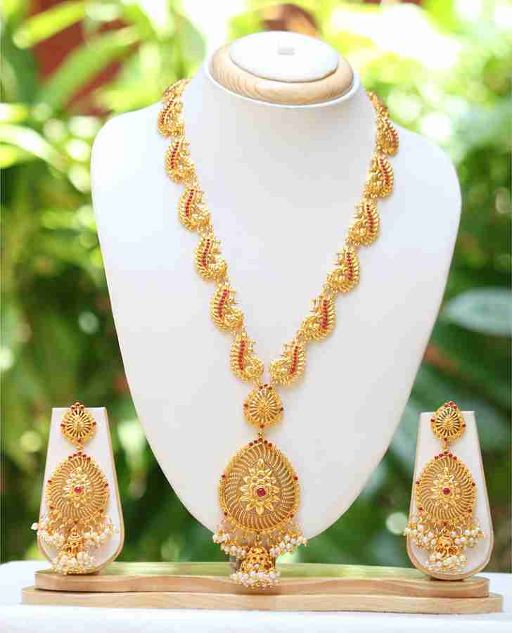 Swarajshop golden necklace set hot sale