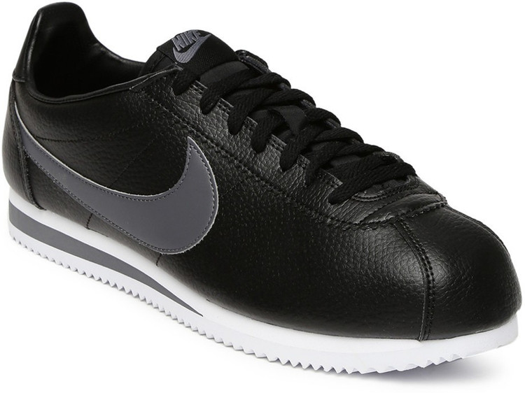 nike cortez black leather shoes