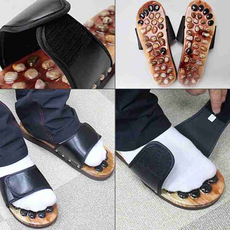 Natural Cobblestone Agate Stone Foot Massage Slippers Acupressure Paduka  Feet Care Home Acupoint Seniority Acupuncture Shoes Men Women at Rs 599.00, Wooden Acupressure Slipper