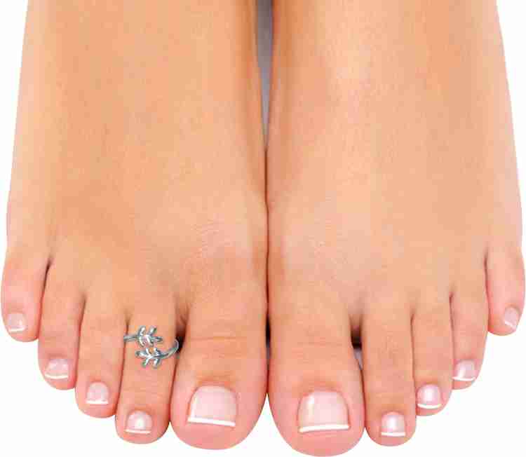 Amateur legs toe ring SilverDew Leaf toe ring Leg Ring Finger Ring Silver Daily Wear Adjustable  For Women Girls Sterling Silver Silver Plated Toe Ring Set Price in India -  Buy SilverDew Leaf toe ring Leg