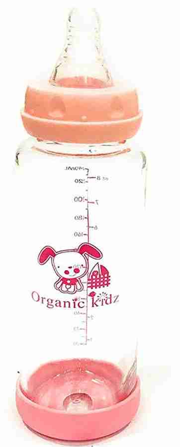 Organic Kidz little angle glass Feeding Bottle 240 ml Blue
