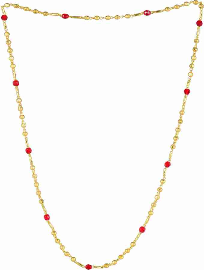 Red beads gold deals chain