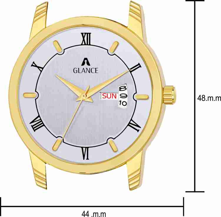 Aglance AG 1774YM01 DATE DAY WITH LONG LAST GOLD PLATED WATCH FOR MEN AG 1774YM01 DATE DAY WITH LONG LAST GOLD PLATED WATCH FOR MEN Analog Watch For Men