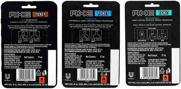Axe mini hotsell ticket chocolate