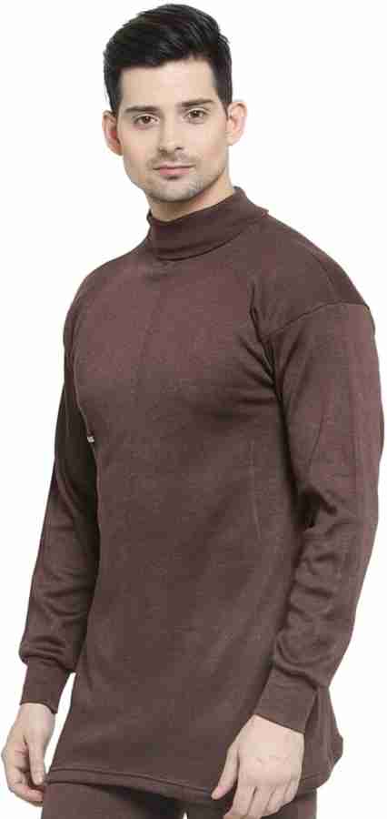 MEN'S SOLID HIGH NECK THERMAL WEAR TOP