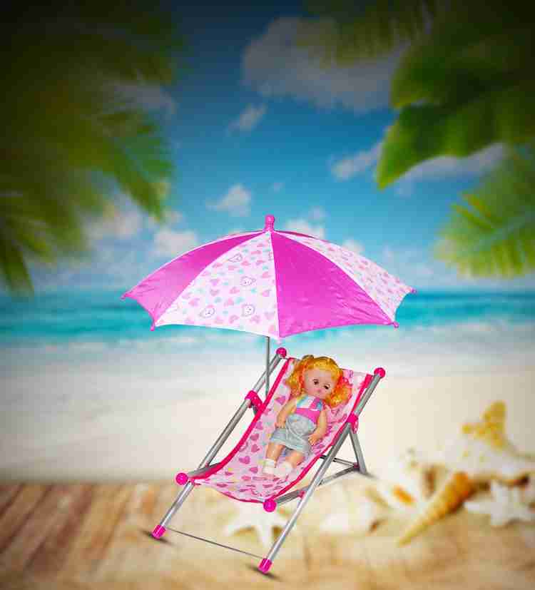 AKSHAT Miniature beach chair umbrella for doll Miniature beach
